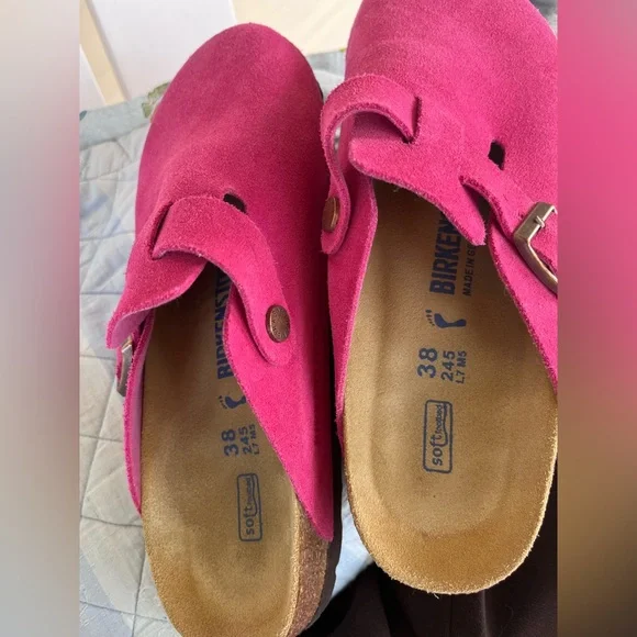 Birkenstock Boston fuchsia hot pink soft foot bed clog mules 38 7.5 shoes - Picture 11 of 11
